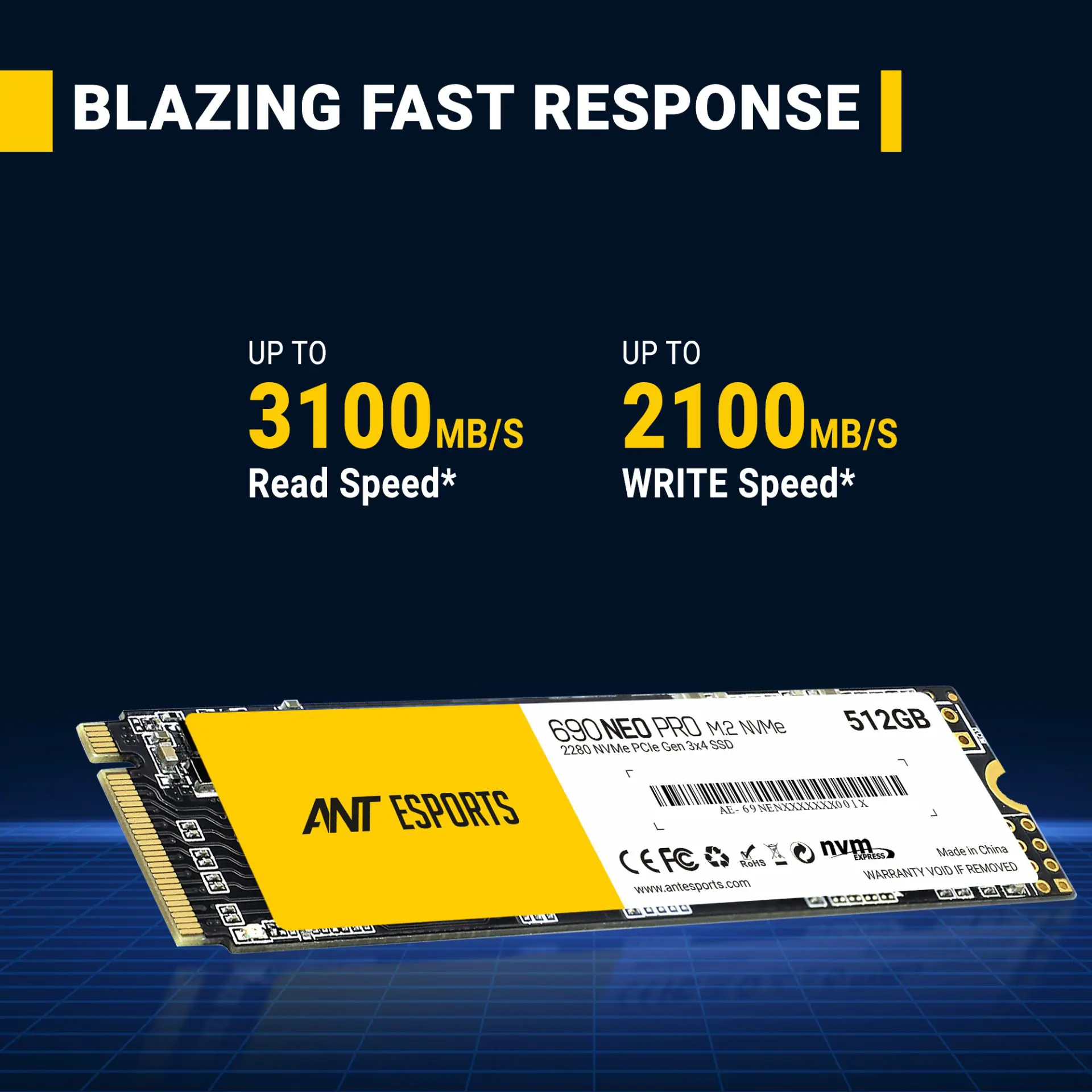Ant Esports 690 Neo Pro 512GB M.2 NVMe Internal SSD Esports