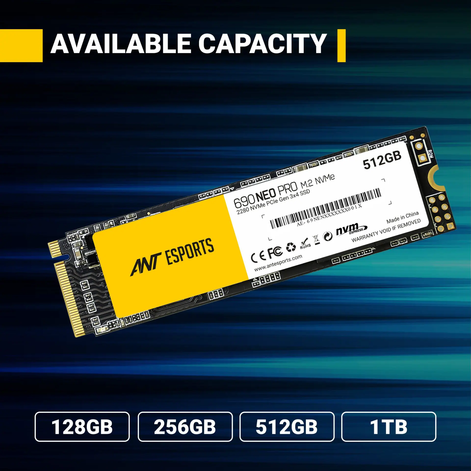 Ant Esports 690 Neo Pro 512GB M.2 NVMe Internal SSD modxcomputers