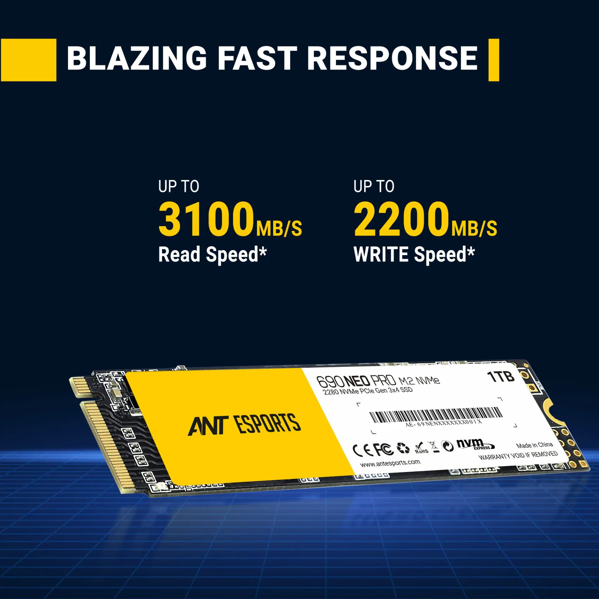 Ant Esports 690 Neo Pro 1TB M.2 NVMe Internal SSD Esports