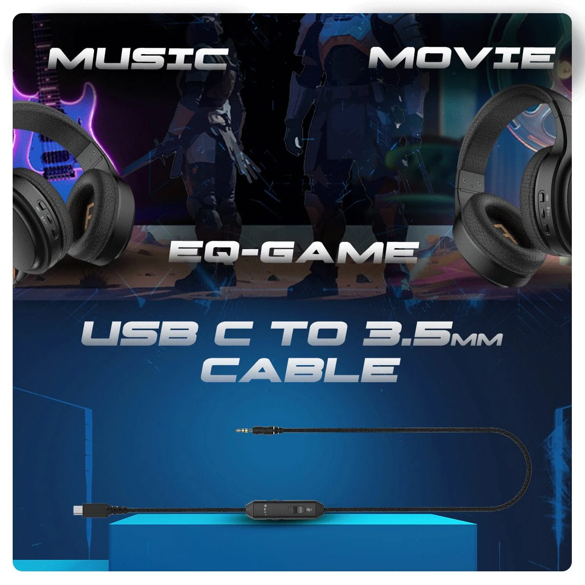 Cosmic Byte Inferno 2.4Ghz Wireless + Bluetooth + Wired Headphone (Black) Cosmic