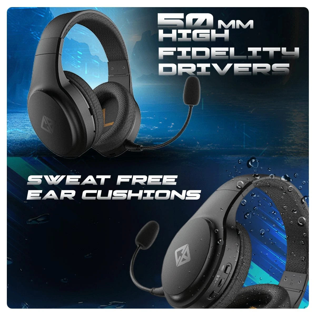 Buy Cosmic Byte Inferno 2.4Ghz Wireless + Bluetooth + Wired Headphone (Black)