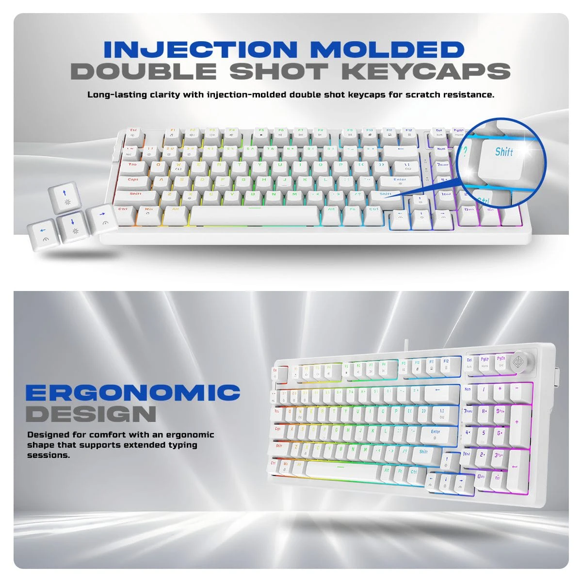 Cosmic Byte Phantom Gasket (CB-GK-41) Swappable Red Switches (White) Mechanical Keyboard image 7