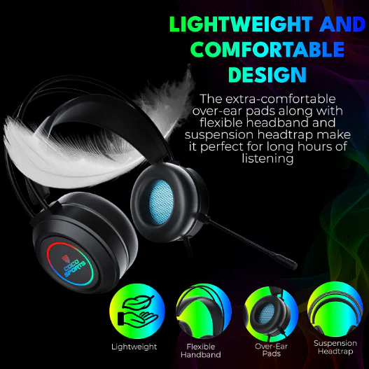 COCO SPORTS GH2 Fusion RGB Gaming Headset (Black) image 7