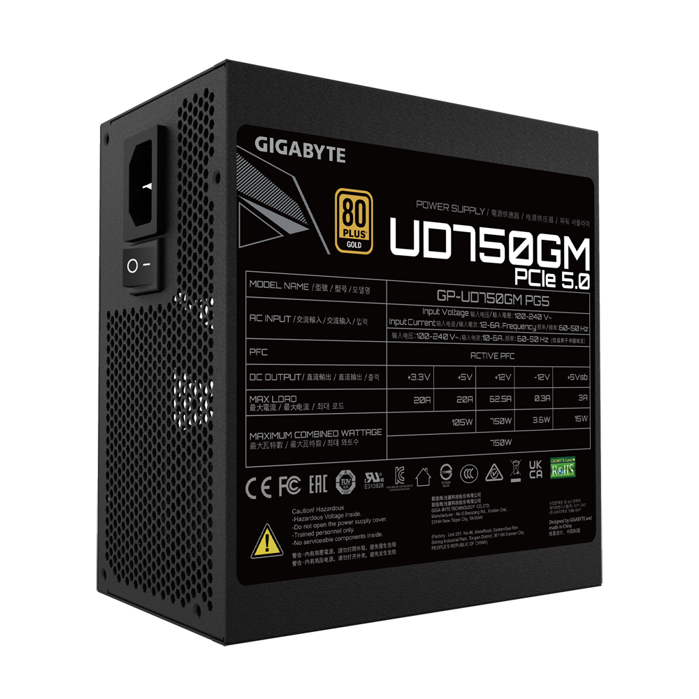 Buy Gigabyte UD750GM PG5 ATX 3.0 750 Watt 80 Plus Gold Power Supply