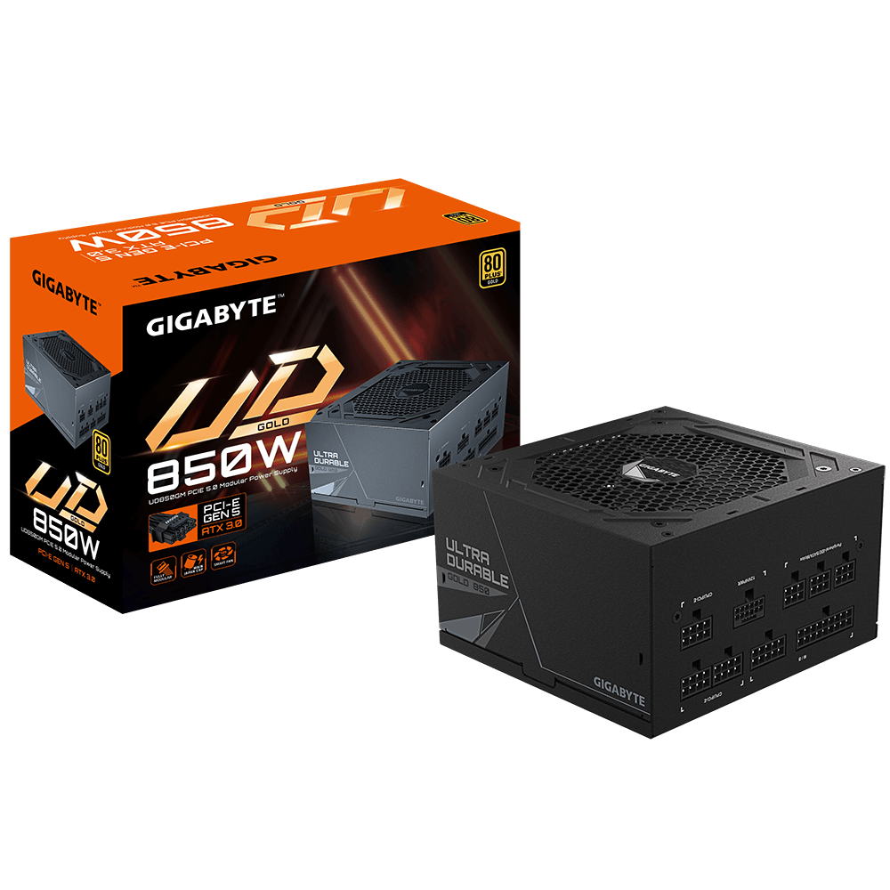 Gigabyte UD850GM PG5 ATX 3.0 850 Watt 80 Plus Gold Fully Modular Power Supply Gigabyte