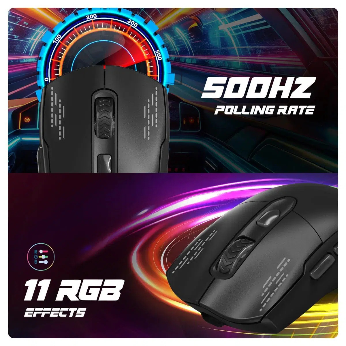 Cosmic Byte Raptor Dual Mode Wireless + Wired Gaming Mouse (Black) image 6