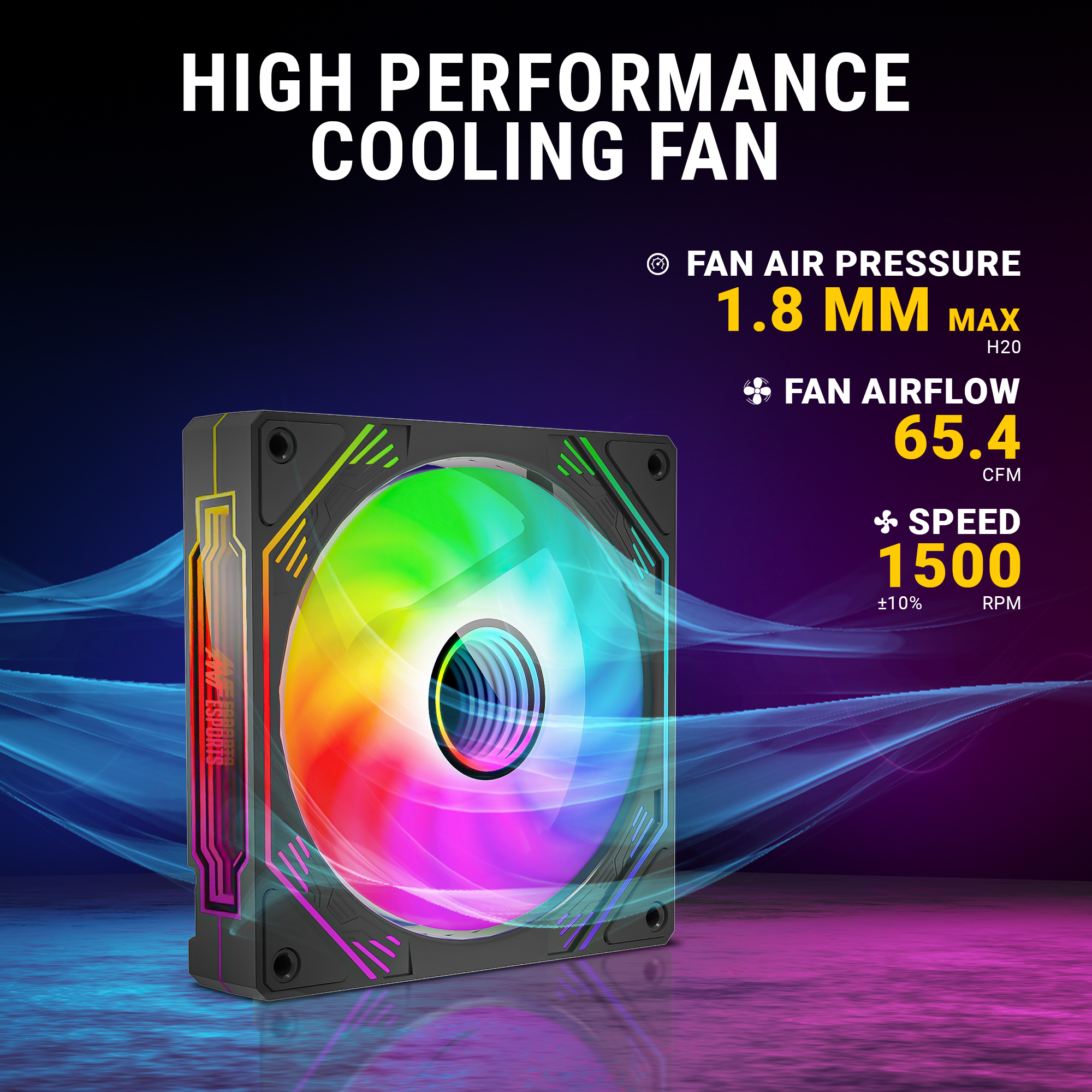 Ant Esports Sciflow ARGB Cabinet Fan (Triple Pack) (Black) Case Fans-img(8)