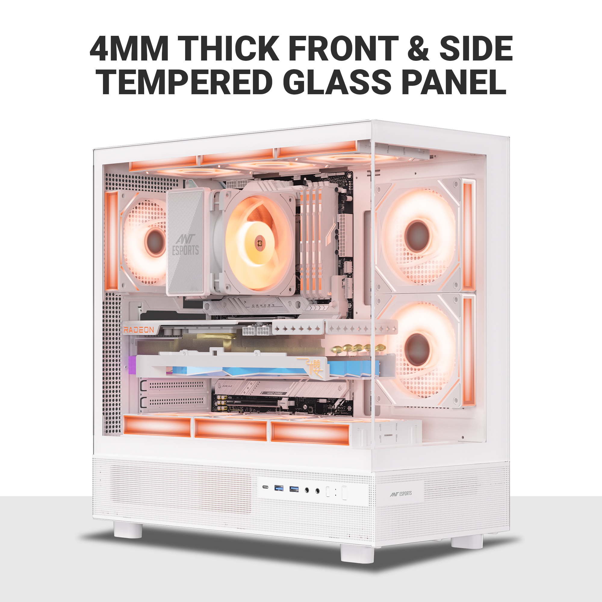 Ant Esports Crystal X6 ARGB (White) Cabinet-img(5)