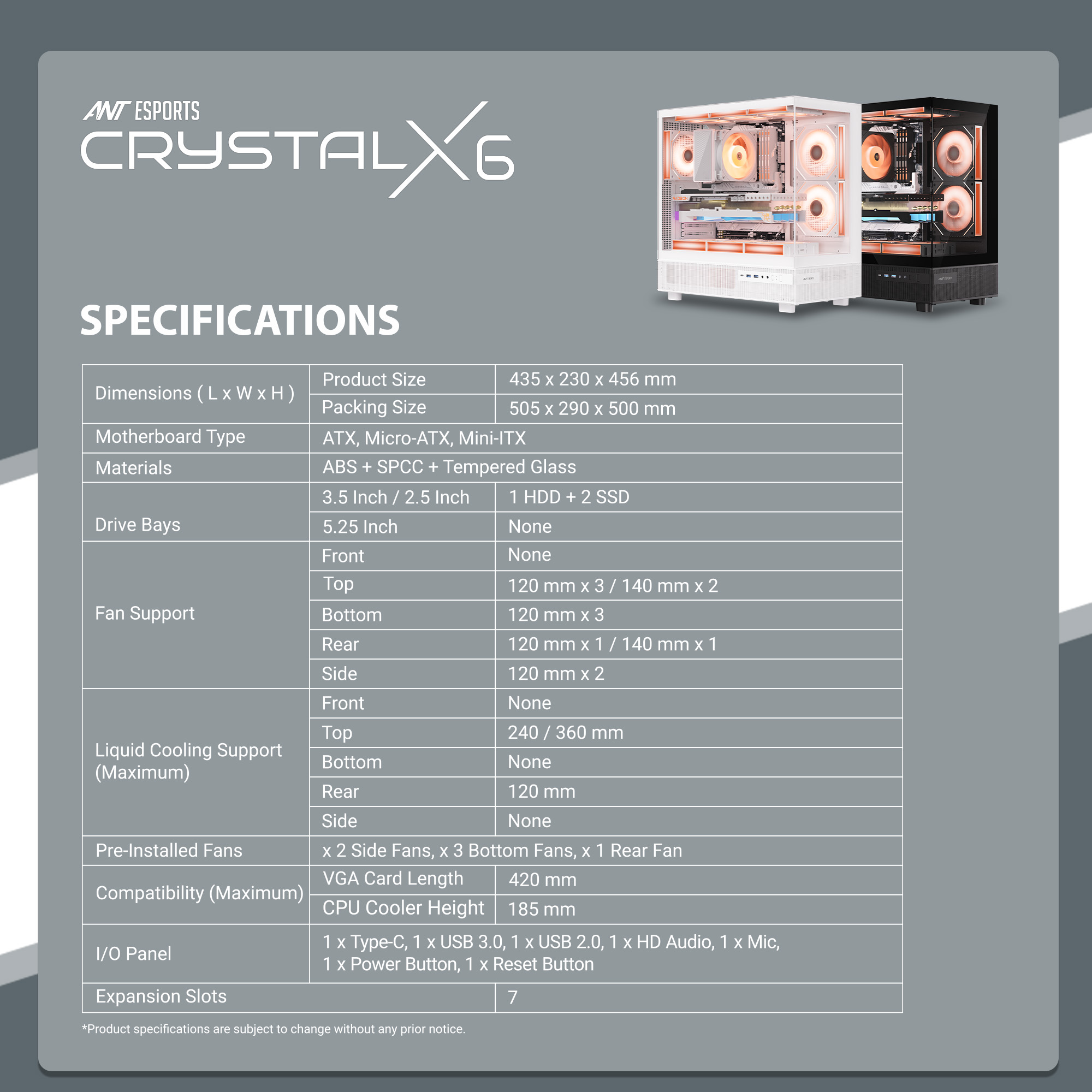 Ant Esports Crystal X6 ARGB (White) Cabinet-img(21)