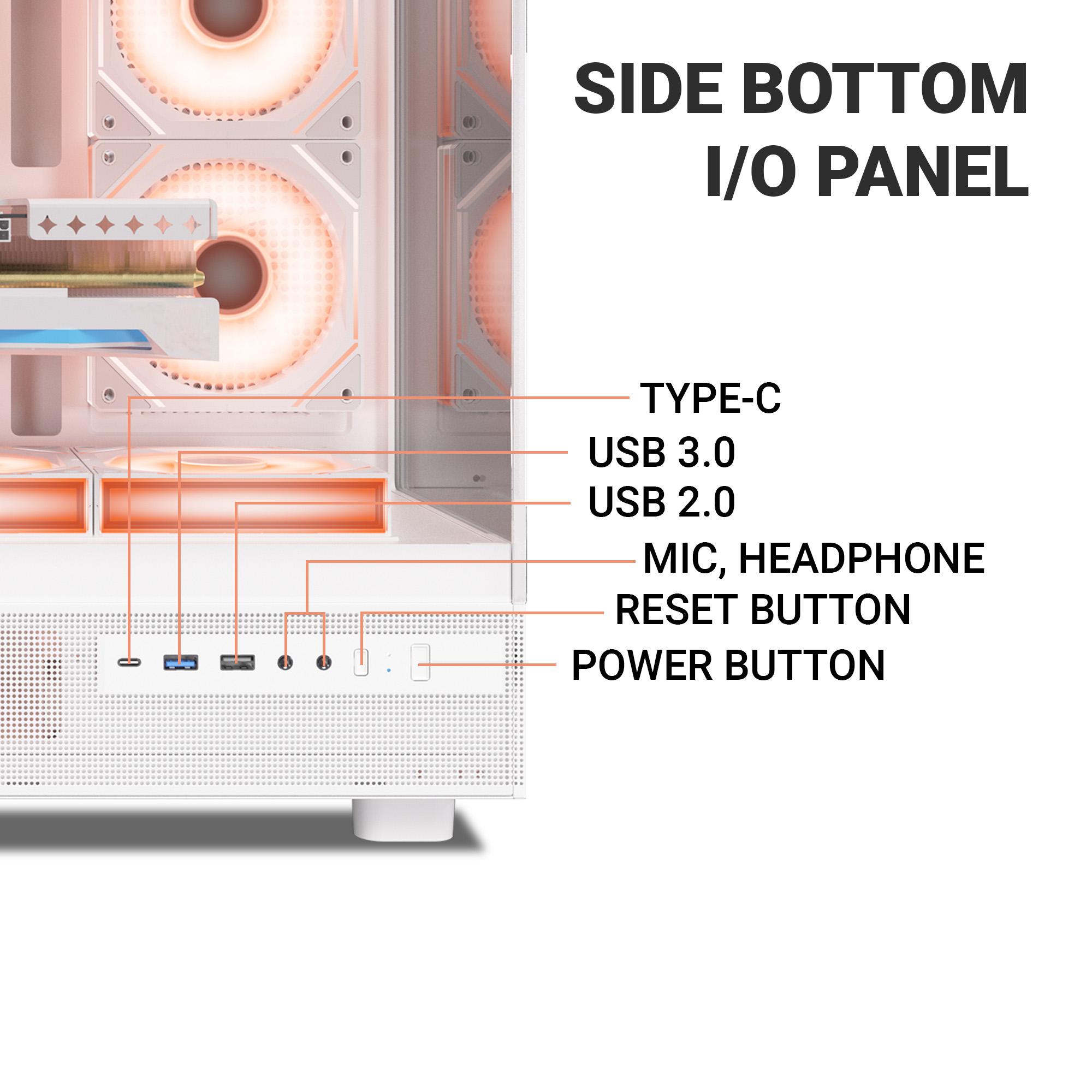 Ant Esports Crystal X6 ARGB (White) Cabinet-img(7)