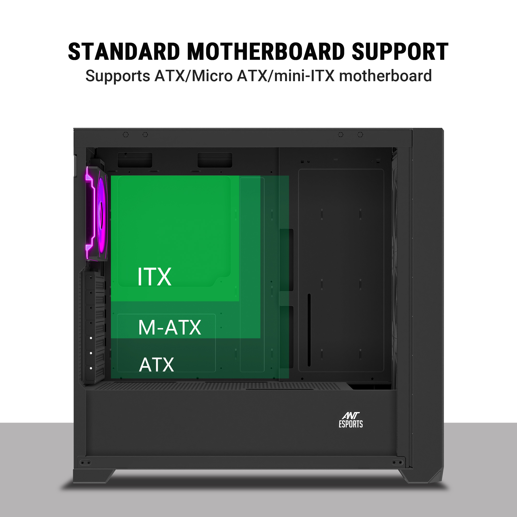 Ant Esports 621 C3 ARGB (Black) Cabinet image 11