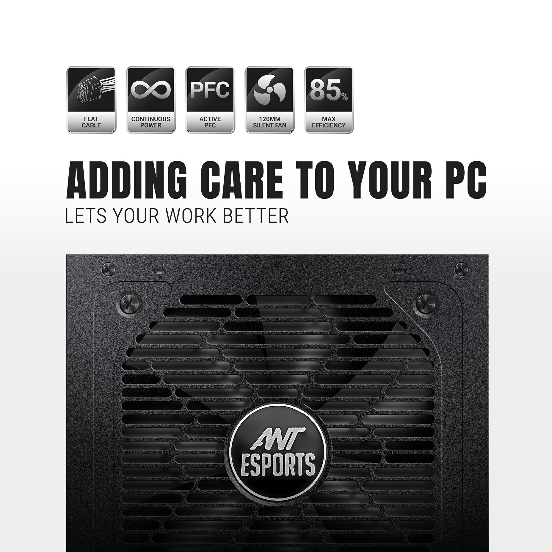 Ant Esports FG650 650 Watt 80 Plus Gold Power Supply Esports