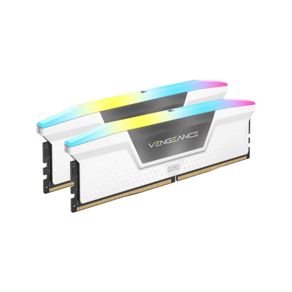 Corsair Vengeance RGB 32GB (16GBx2) DDR5 6000MHz (White) DDR5 RAM Memory