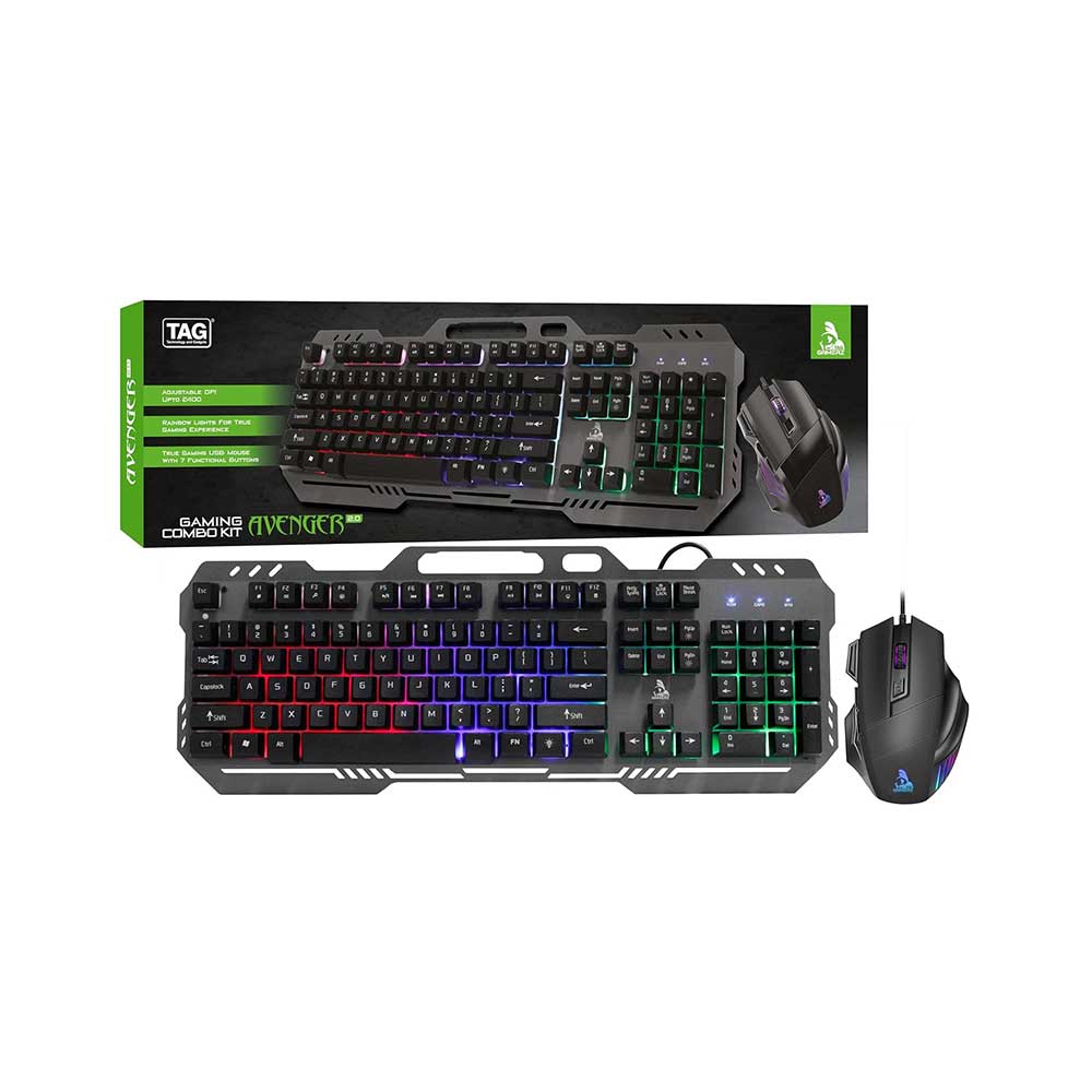 TAG GAMERZ Avenger 2.0 RGB Gaming Keyboard And Mouse Combo (Black)