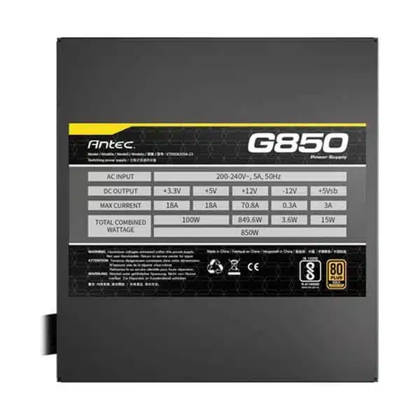 Antec G850 850 Watt 80 Plus Gold Semi Modular Power Supply image 9
