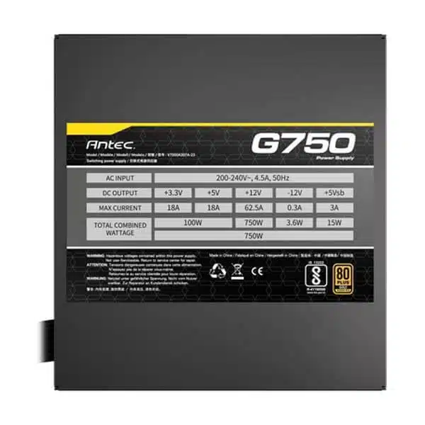Antec G750 750 Watt 80 Plus Gold Semi Modular Power Supply image 10