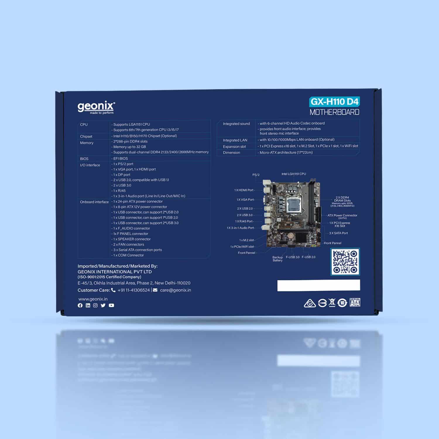 Geonix GX-H110 (LGA 1151 Socket) (DDR4) Intel Motherboard Geonix