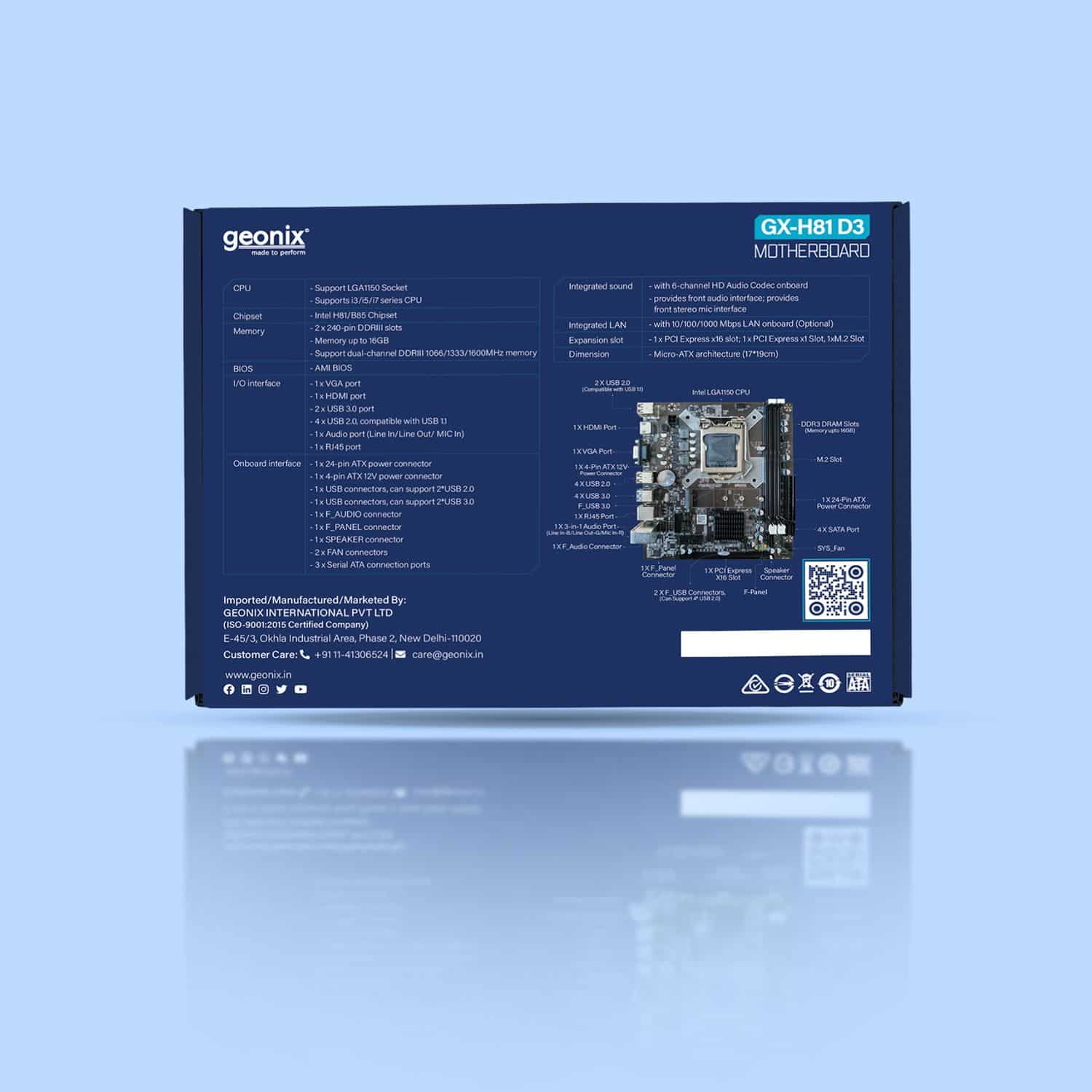 Geonix GX-H81 (LGA 1150 Socket) (DDR3) Intel Motherboard-img(2)