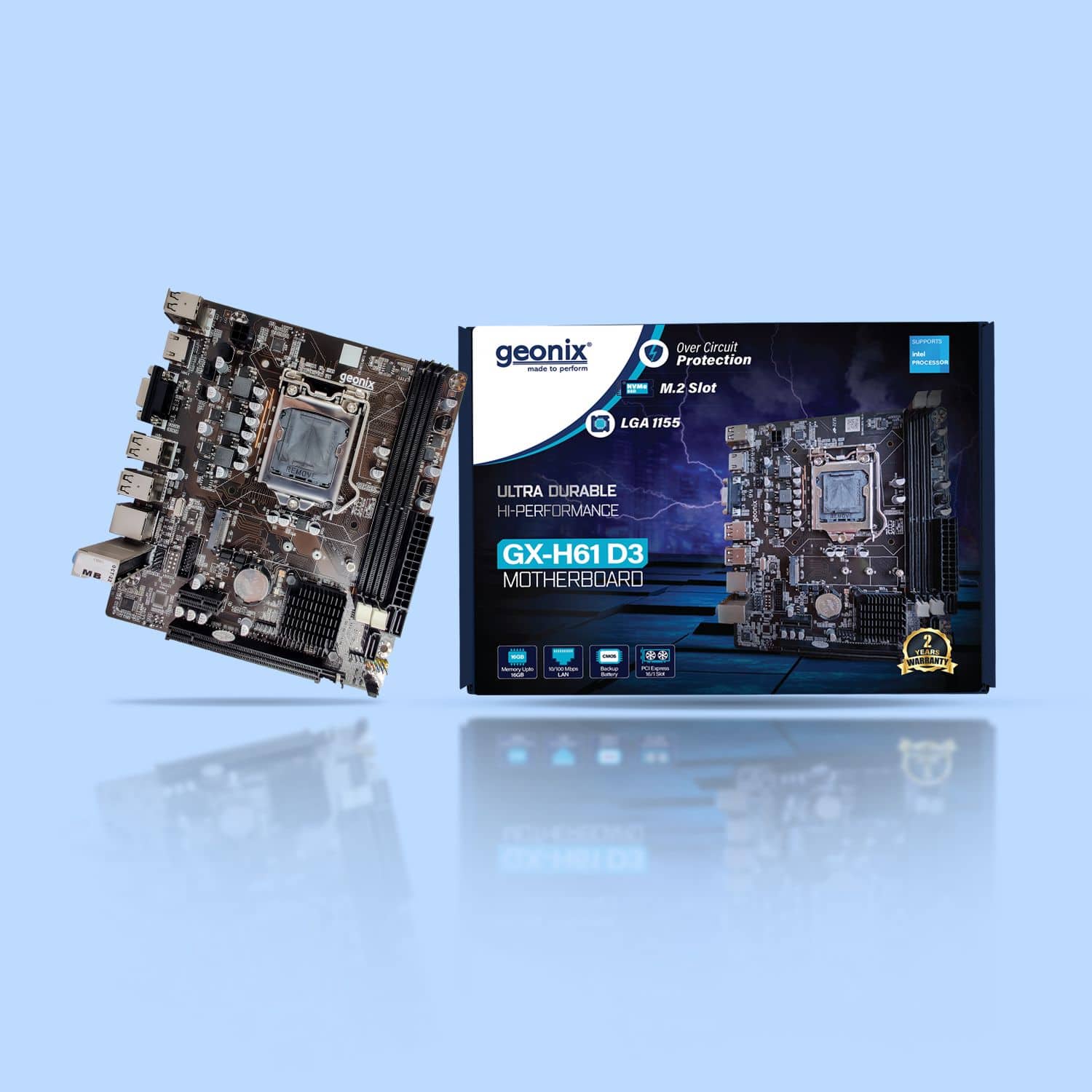 Geonix GX-H61 (LGA 1155 Socket) (DDR3) Intel Motherboard