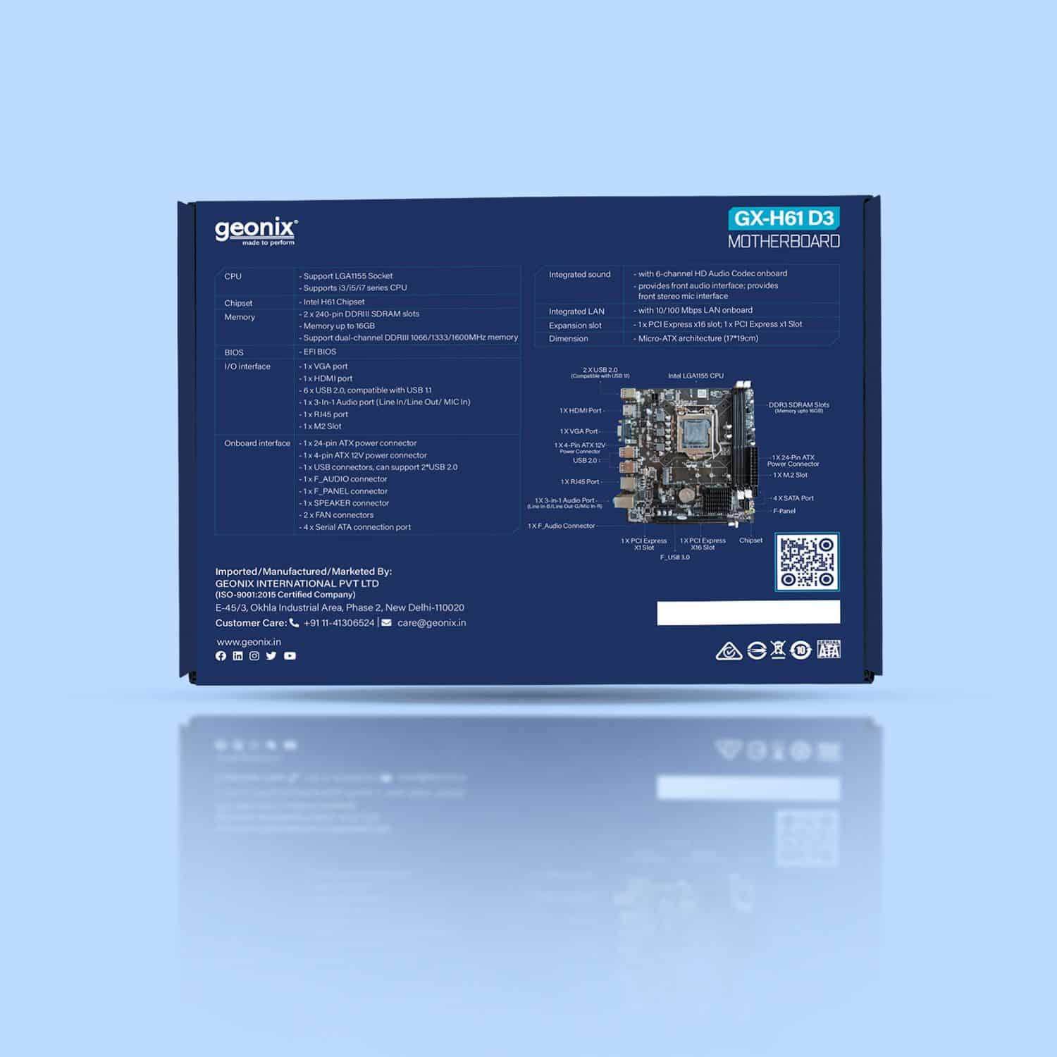 Buy Geonix GX-H61 (LGA 1155 Socket) (DDR3) Intel Motherboard