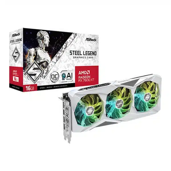 ASRock RX 7600 XT Steel Legend OC 16GB (WHITE) Graphics Card