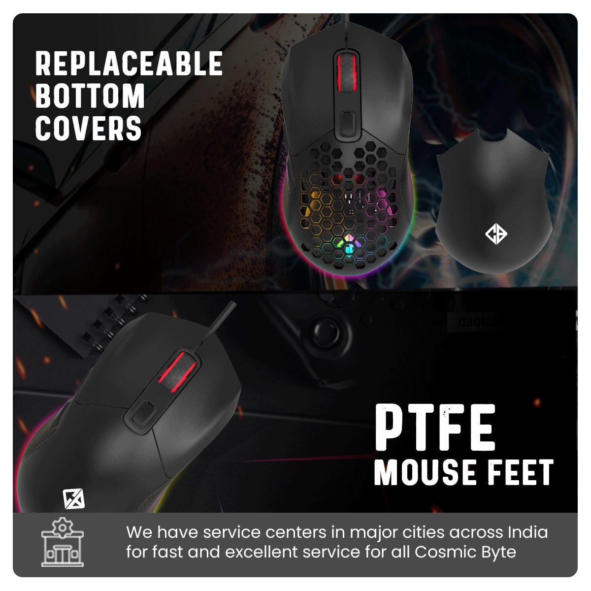 Cosmic Byte Firestorm RGB Wired Gaming Mouse (Black)