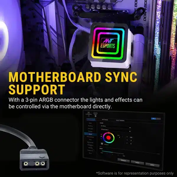 Ant Esports ICE-Infinite 240 ARGB (White) AIO Liquid Cooler image 9