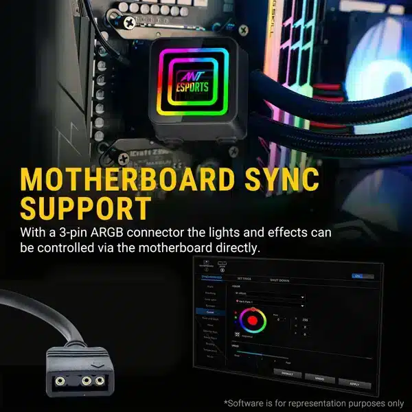 Ant Esports ICE-Infinite 240 ARGB (Black) AIO Liquid Cooler image 7