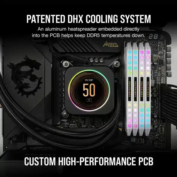 Corsair Dominator Platinum RGB 32GB (16GBx2) DDR5 6200MHz (White) DDR5 RAM Memory-img(4)
