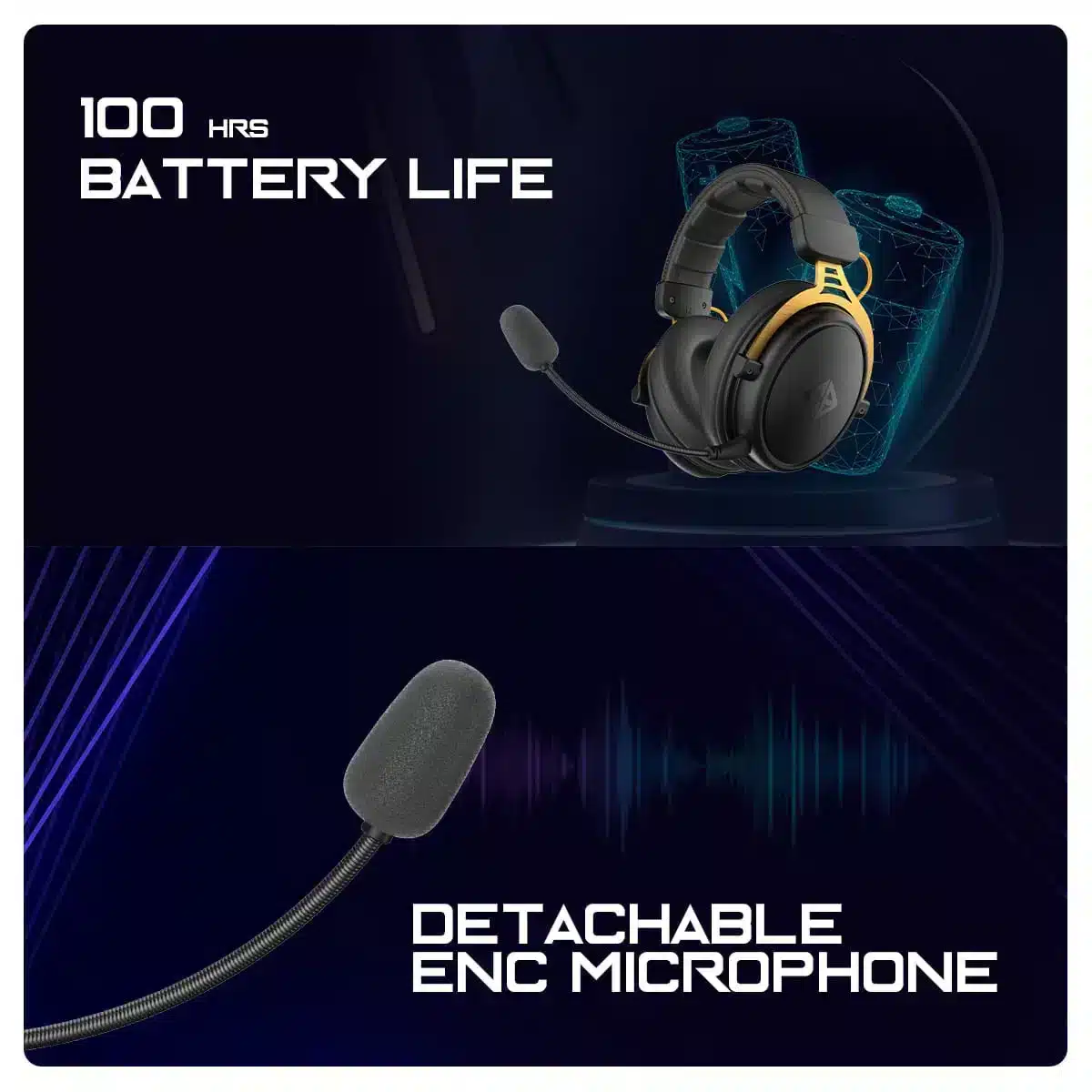 Cosmic Byte Hades 2.4Ghz Wireless + Bluetooth (Black) Headset Byte