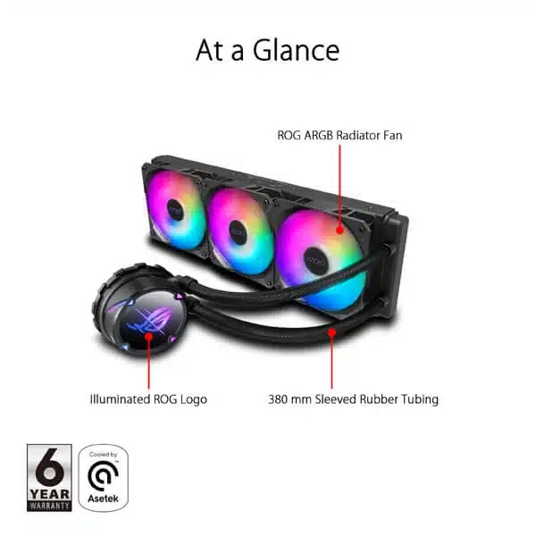 ASUS ROG Strix LC II 360 ARGB CPU Liquid Cooler (Black) AIO Liquid Cooler-img(2)