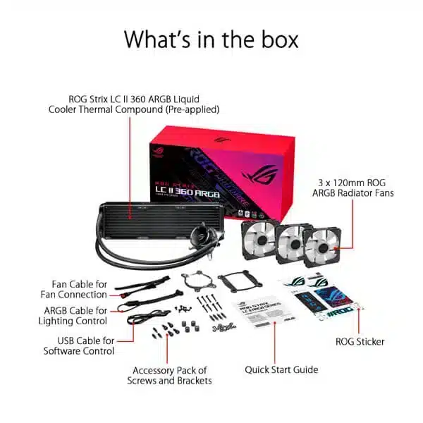 ASUS ROG Strix LC II 360 ARGB CPU Liquid Cooler (Black) AIO Liquid Cooler-img(5)