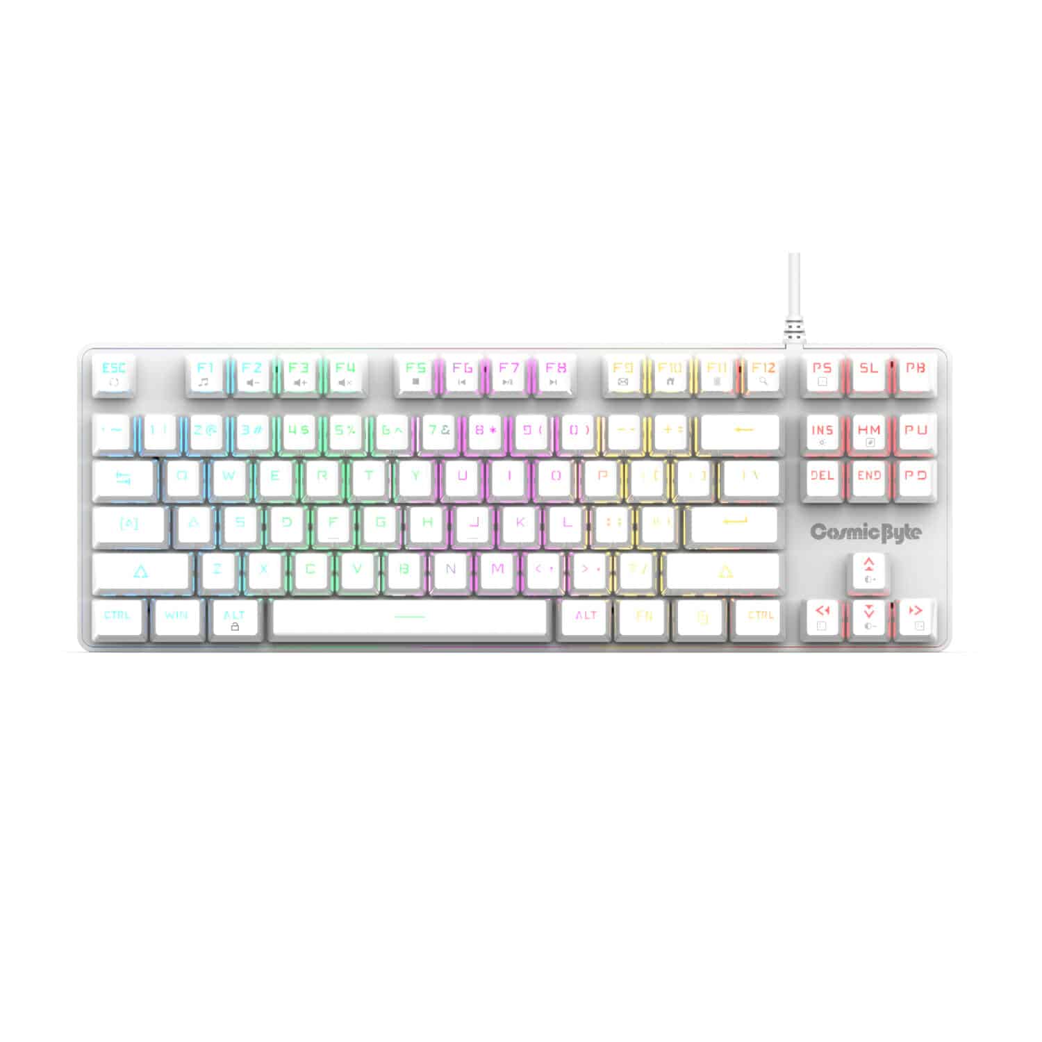 Cosmic Byte Firefly TKL Per Key RGB (CB-GK-37) (White) Red Switches Mechanical Keyboard
