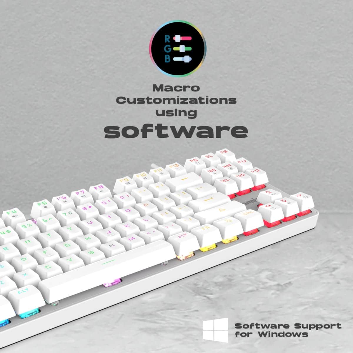 Cosmic Byte Firefly TKL Per Key RGB (CB-GK-37) (White) Red Switches Mechanical Keyboard image 8