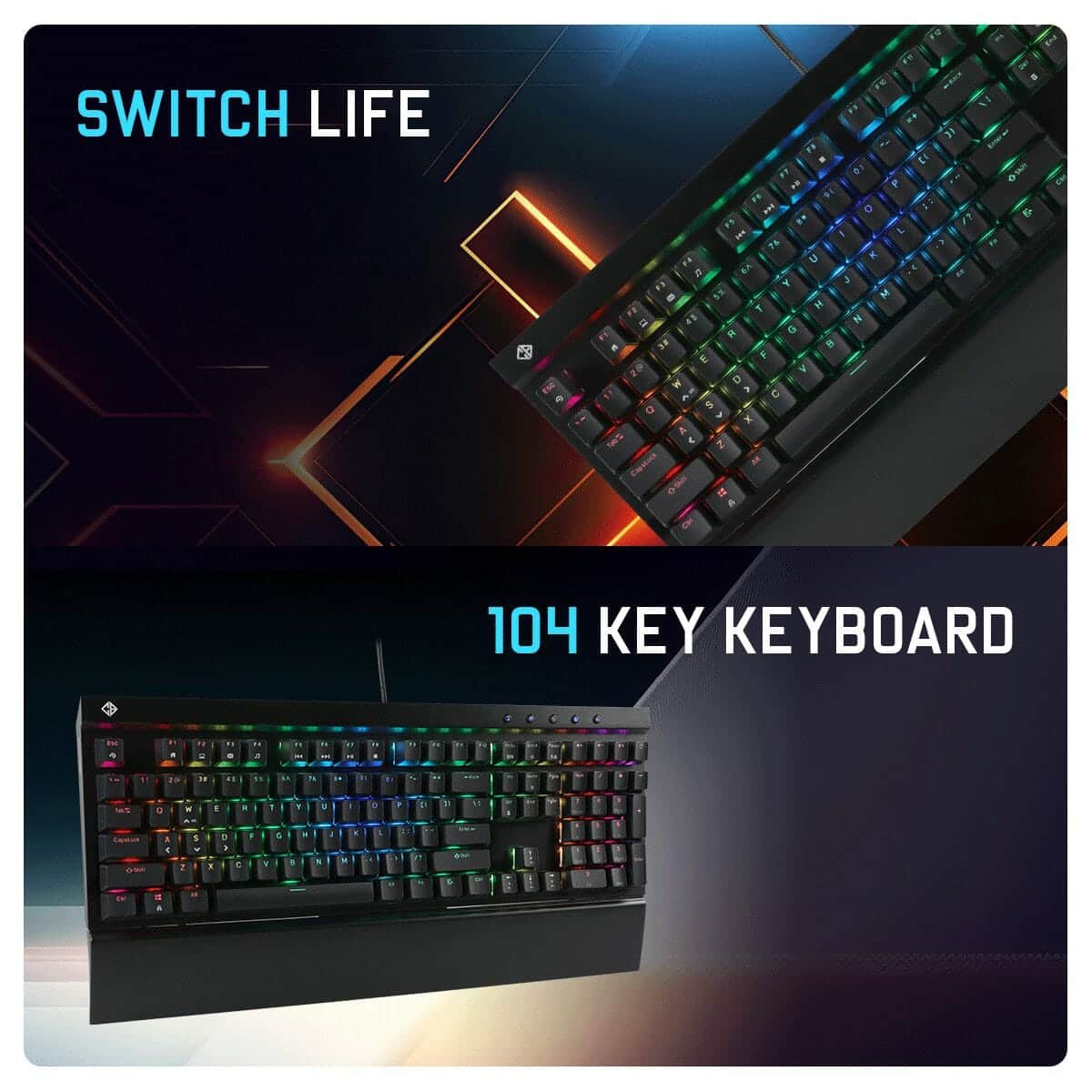 Cosmic Byte Black Eye Pro Per Key RGB (CB-GK-29) Blue Switches Mechanical Keyboard Cosmic