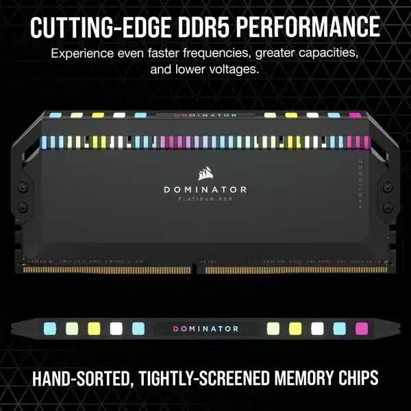 Corsair Dominator Platinum RGB 32GB (16GBx2) DDR5 6200MHz (Black) DDR5 RAM Memory-img(3)
