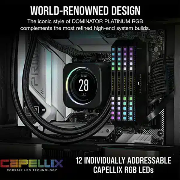 Corsair Dominator Platinum RGB 32GB (16GBx2) DDR5 6200MHz (Black) DDR5 RAM Memory-img(4)