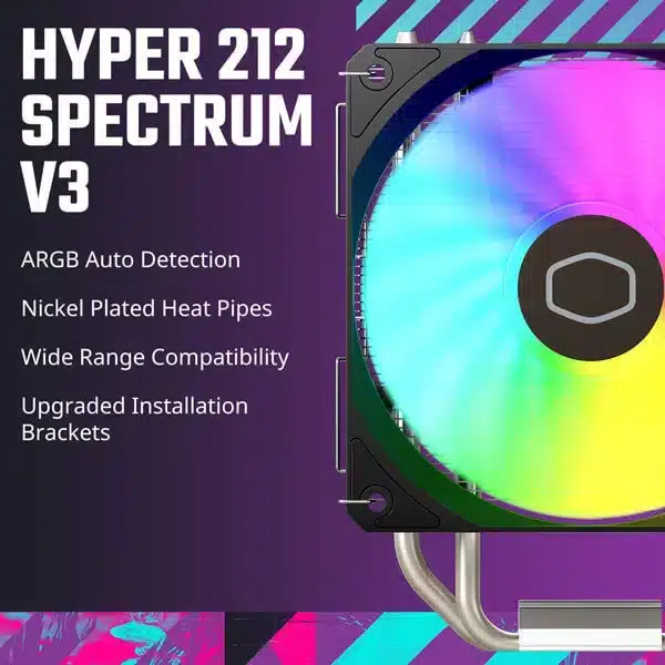 Cooler Master Hyper 212 Spectrum V3 ARGB (Black) CPU Air Cooler image 8