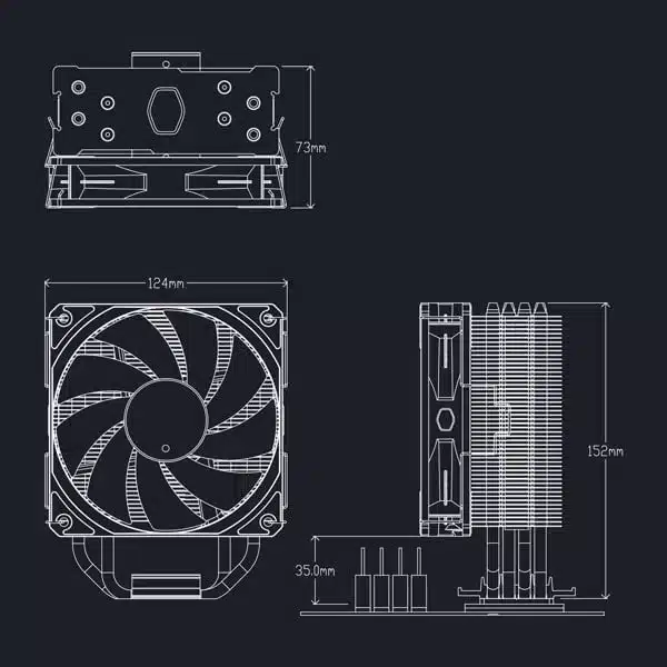 Cooler Master Hyper 212 Spectrum V3 ARGB (Black) CPU Air Cooler image 15