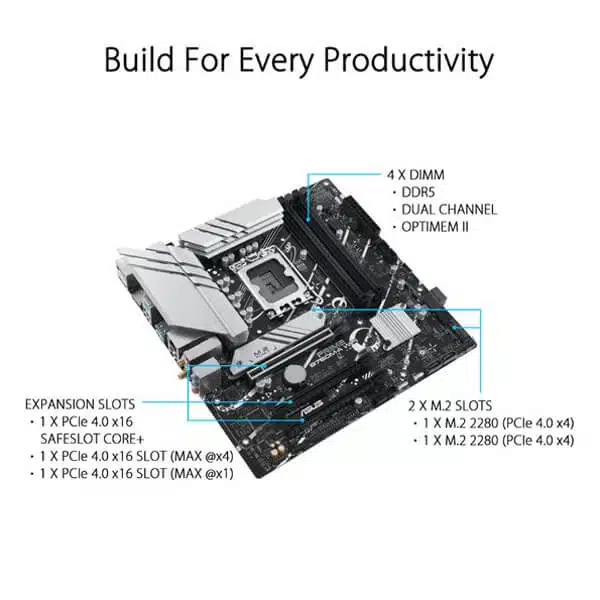 ASUS PRIME B760M-A WIFI (DDR5) Intel Motherboard modxcomputers