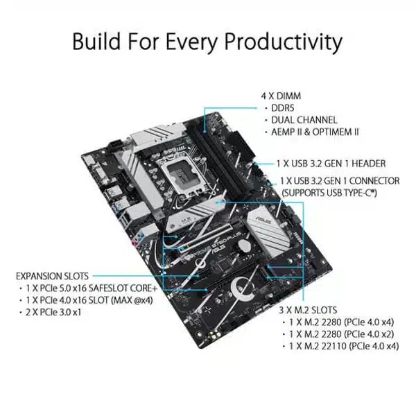 ASUS PRIME B760 Plus (DDR5) Intel Motherboard