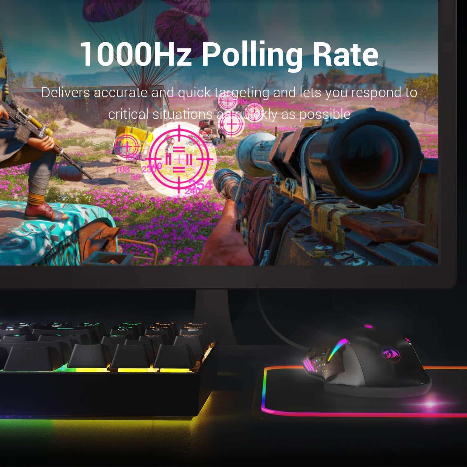 Redragon M601 RGB Blacklit 7200 DPI USB Gaming Mouse modxcomputers