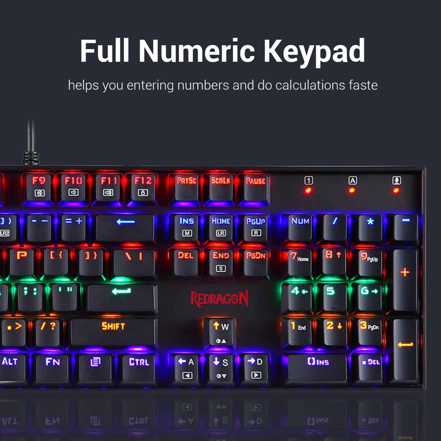 Redragon K551 Rainbow LED Backlit Mechanical Wired Gaming Keyboard image 7