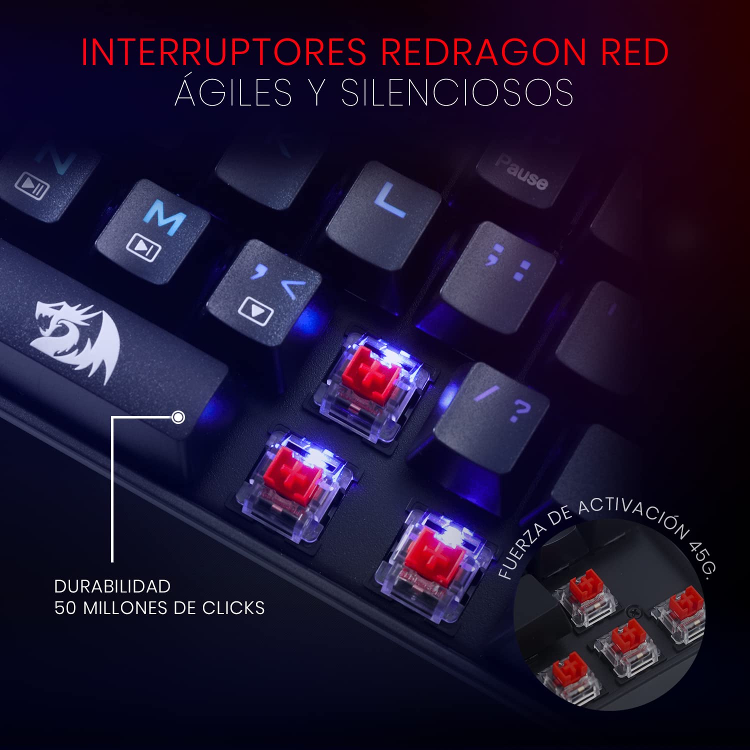 Redragon K599 Diemos RGB LED Backlit Mechanical Gaming Keyboard (Black) modxcomputers