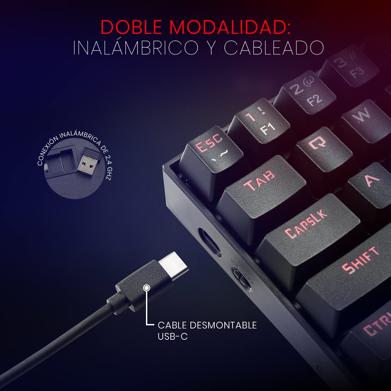 Redragon K599 Diemos RGB LED Backlit Mechanical Gaming Keyboard (Black) image 6