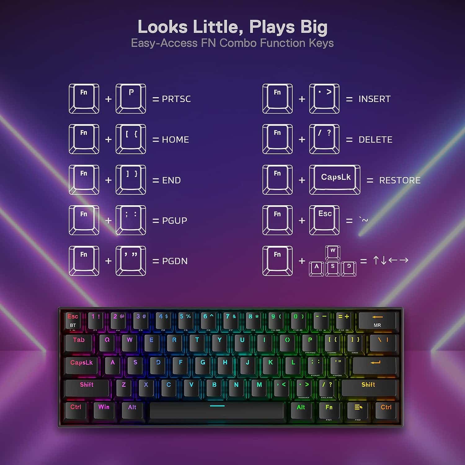 Redragon K530 Pro Draconic 60% Wireless RGB Mechanical Keyboard image 6