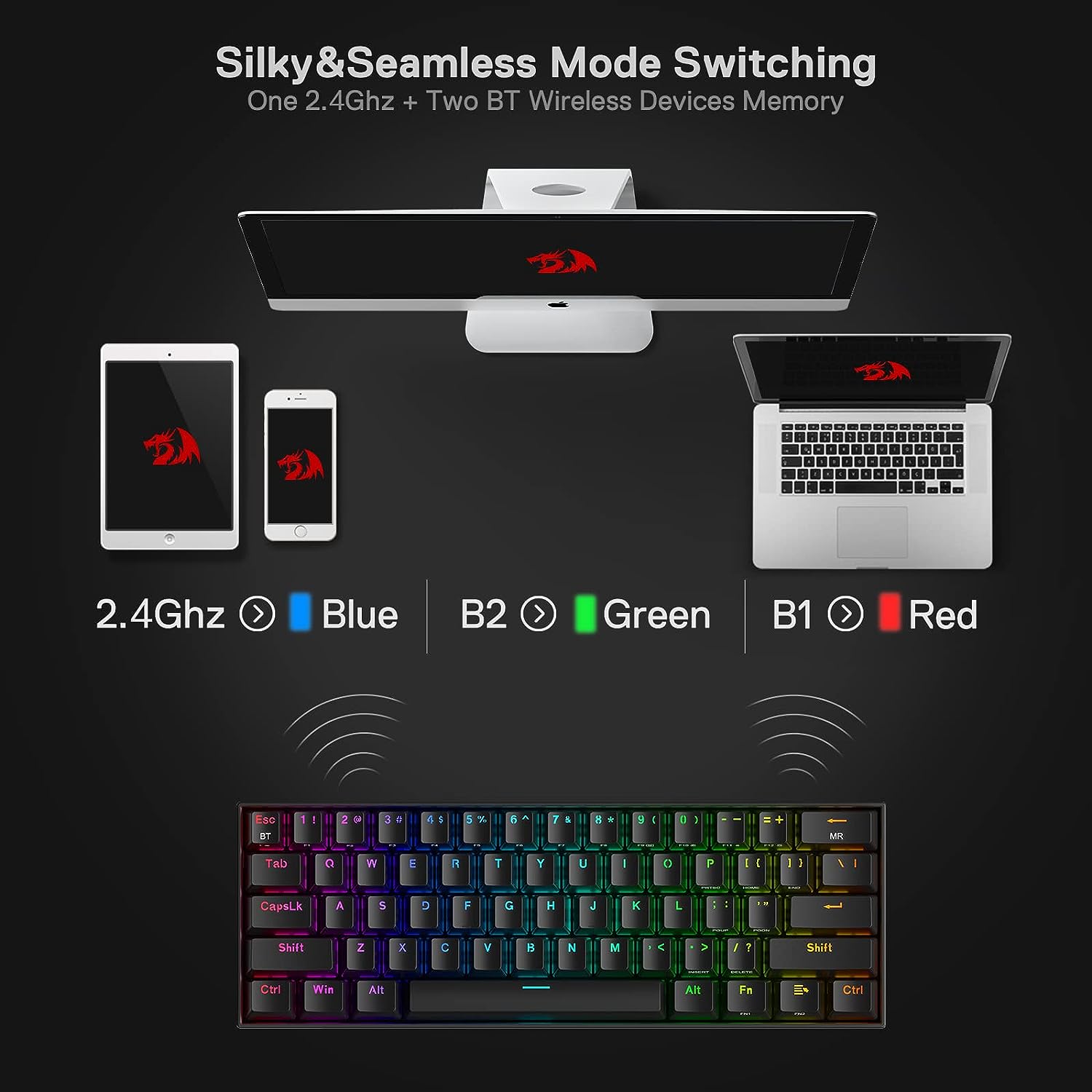 Redragon K530 Pro Draconic 60% Wireless RGB Mechanical Keyboard