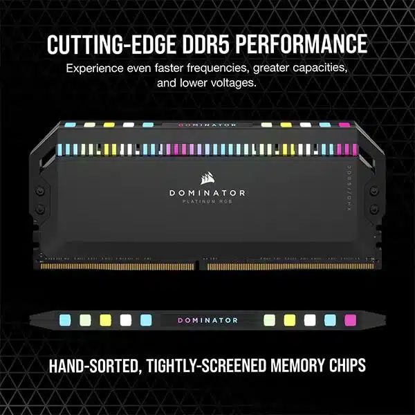 Corsair Dominator Platinum RGB 64GB (32GBx2) DDR5 5600MHz (Black) DDR5 RAM Memory-img(8)