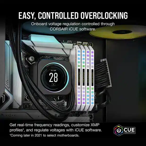 Corsair Dominator Platinum RGB 64GB (32GBx2) DDR5 5600MHz (White) DDR5 RAM Memory-img(5)