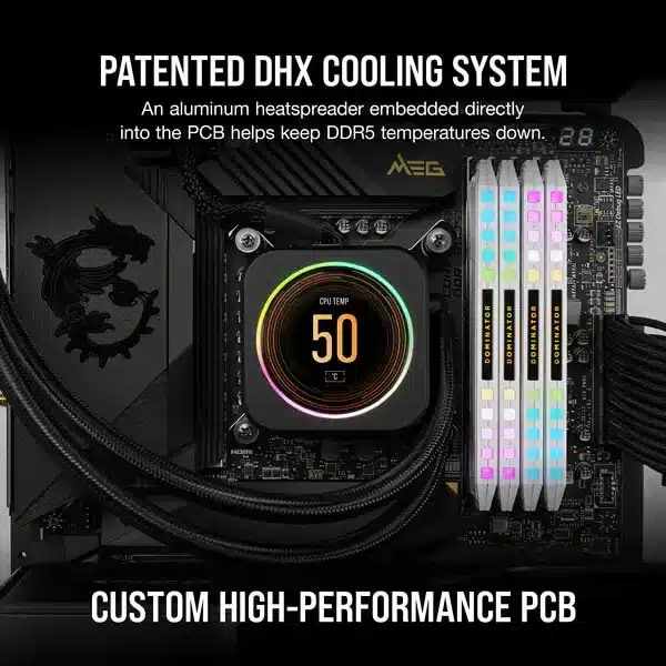 Corsair Dominator Platinum RGB 64GB (32GBx2) DDR5 5600MHz (White) DDR5 RAM Memory-img(7)